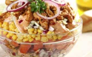 Слоеный салат с копченой курицей — 8 вкусных рецептов