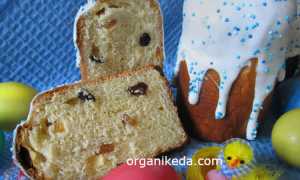 Пасхальный кулич с изюмом в духовке