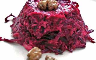 Вкусный и сытный салат со свеклой и грецкими орехами
